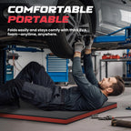Foldable EVA Utility Mat with Handle & Strap, 47" × 15.8" High Density EVA Foam Kneeling Pad for Garage Work, Workshop Repair, Yard Tasks, Gardening