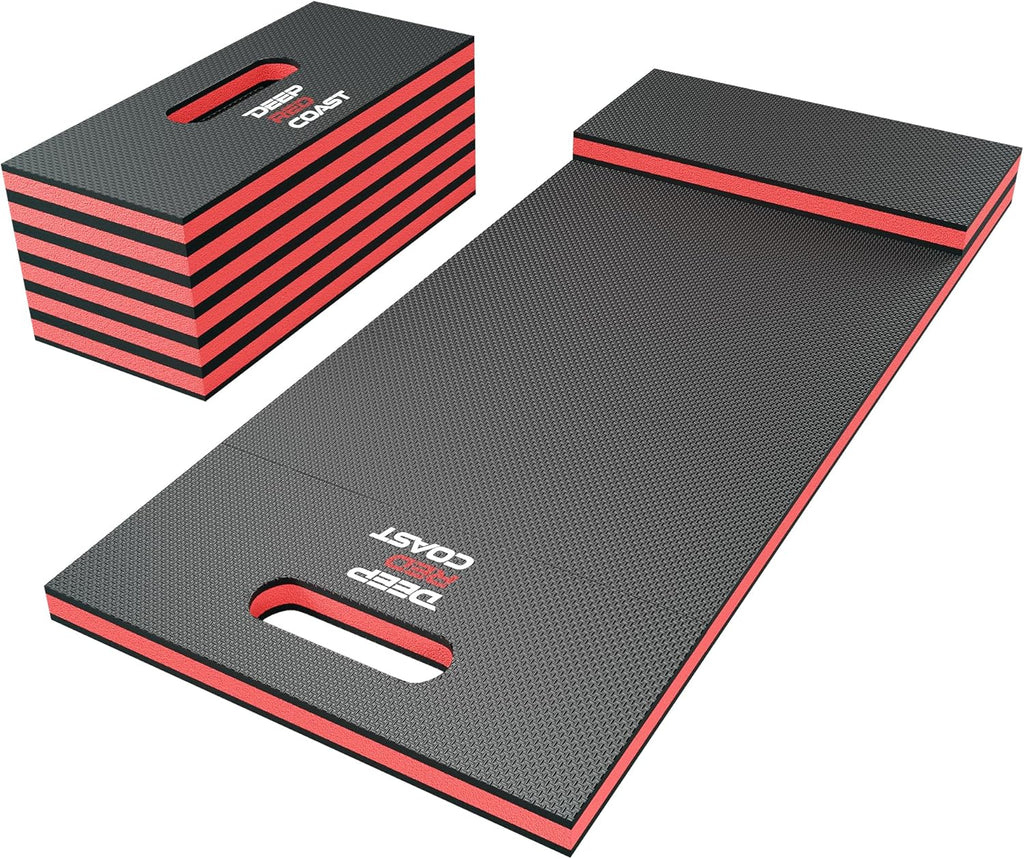 Foldable EVA Utility Mat with Handle & Strap, 47" × 15.8" High Density EVA Foam Kneeling Pad for Garage Work, Workshop Repair, Yard Tasks, Gardening