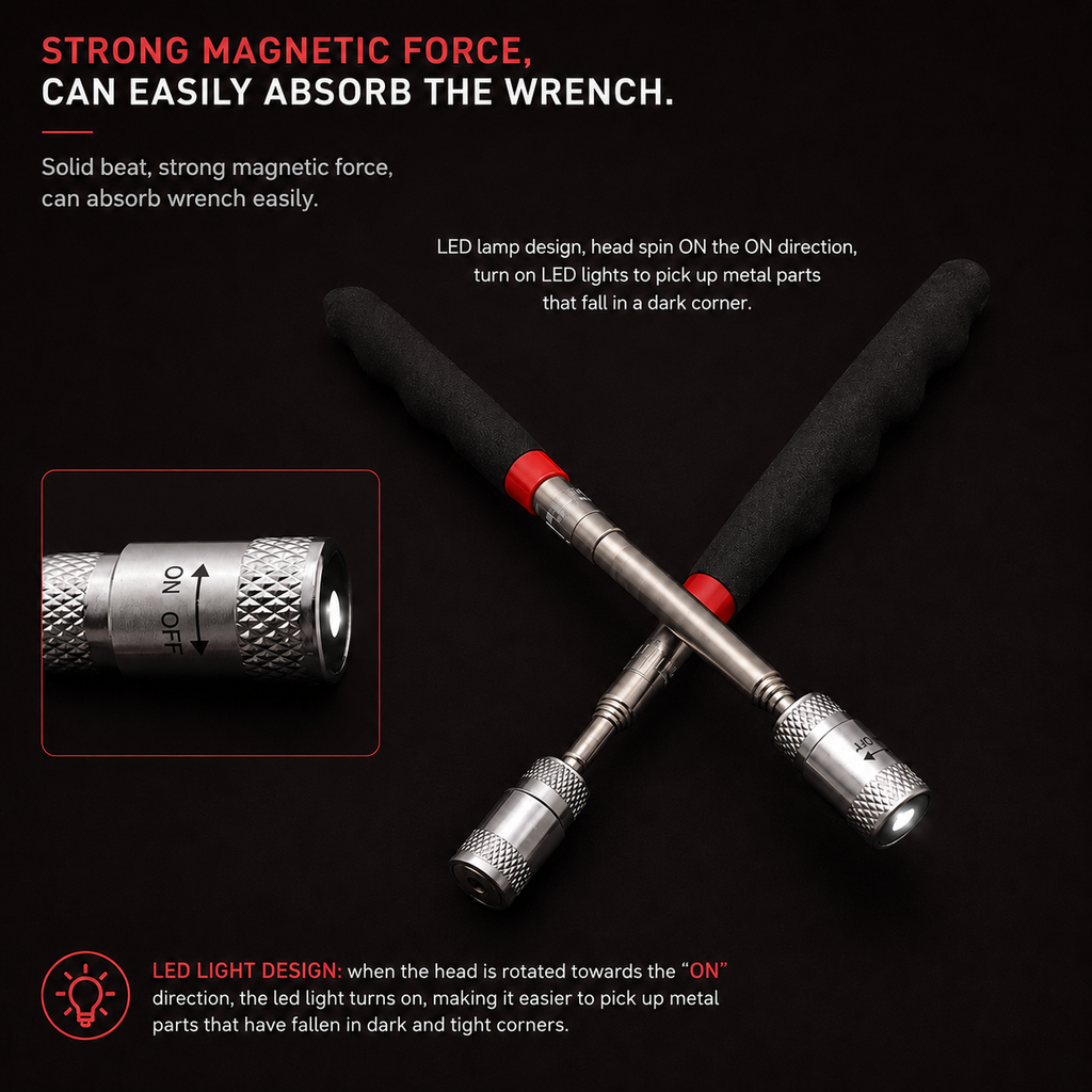 Alotrop Magnetic Pickup Tool With Built in LED